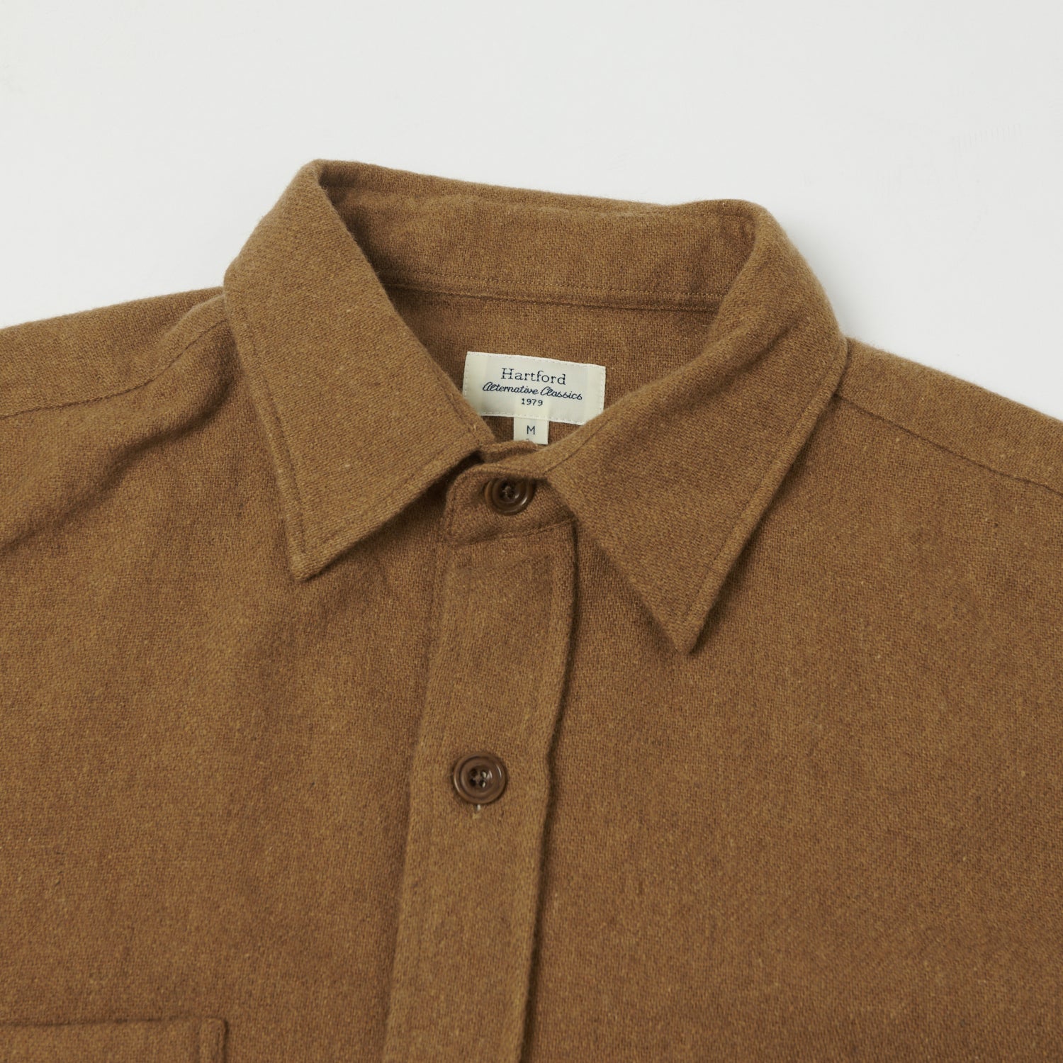 Hartford AY16107 Percy Wool Shirt for Men - Soft Brown 100% Wool Button Down Shirt - Perfect for Office, Business Casual & Winter Outfits