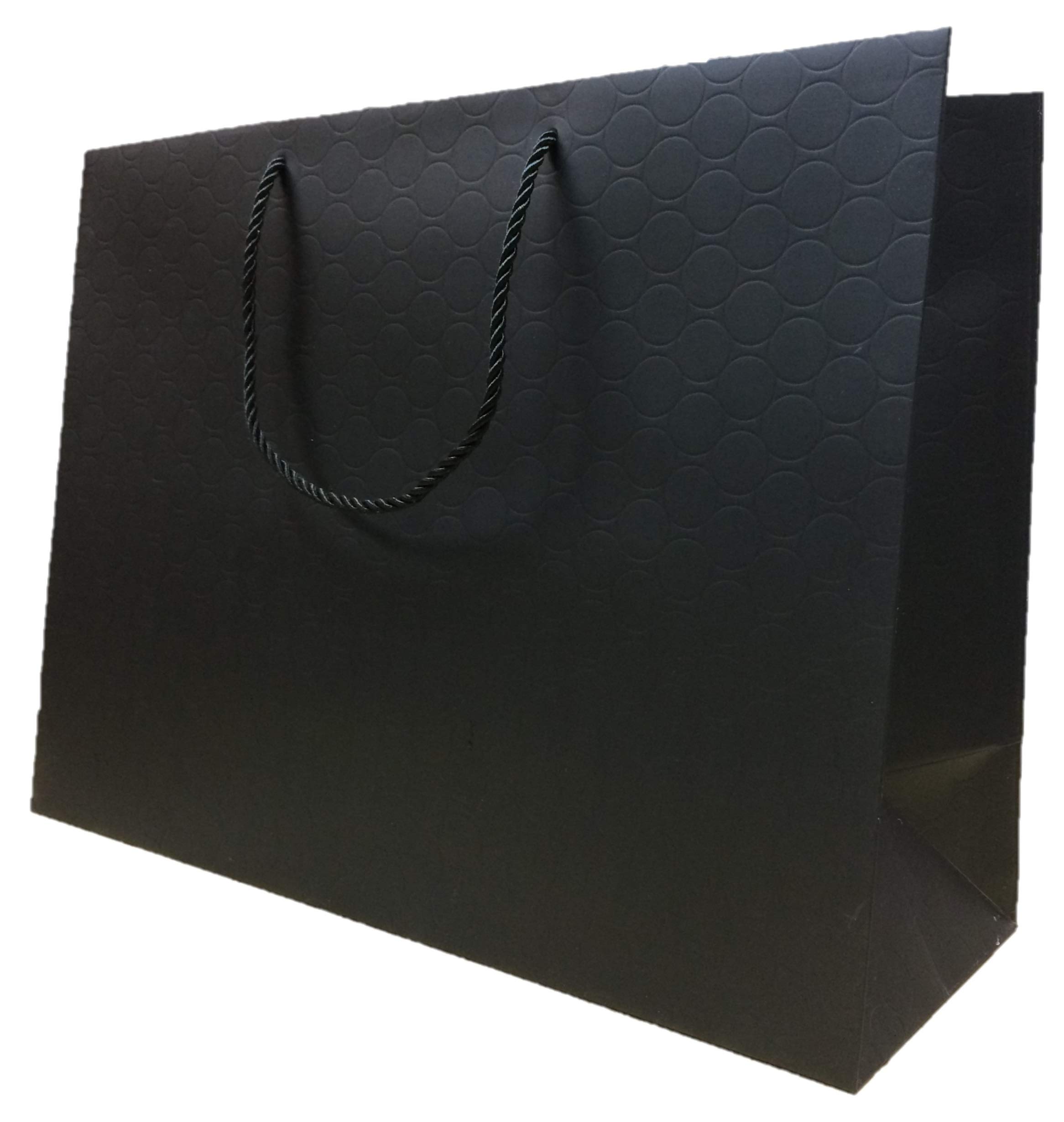 Extra Large Black Gift Bags with Handles - 100 Pack Bulk Wholesale (16x6x12 Inches) - Matte Embossed Luxury Paper Shopping Bags for Retail, Boutique & Small Business - Perfect for Weddings, Birthdays & Corporate Events