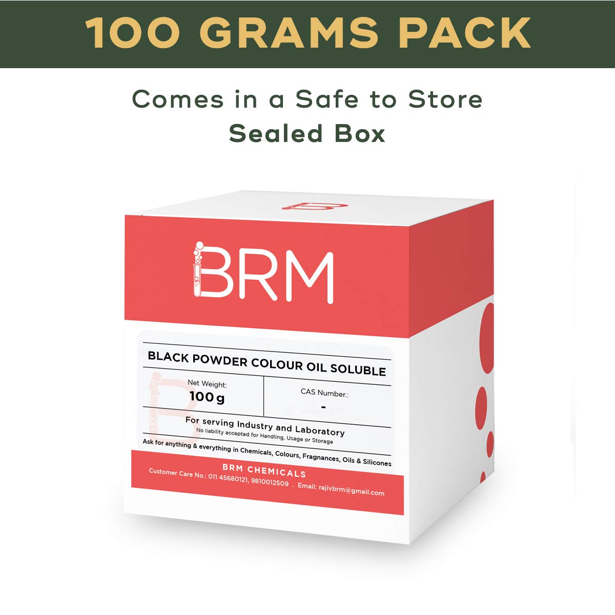 BRM Chemicals Black Powder Color - 100g Oil Soluble Dye for Soap, Candle, Shampoo, Lotion & Cosmetic Making | DIY Personal Care & Beauty Products | Perfect for Handmade Crafts, Bath Bombs and Lipstick Formulations