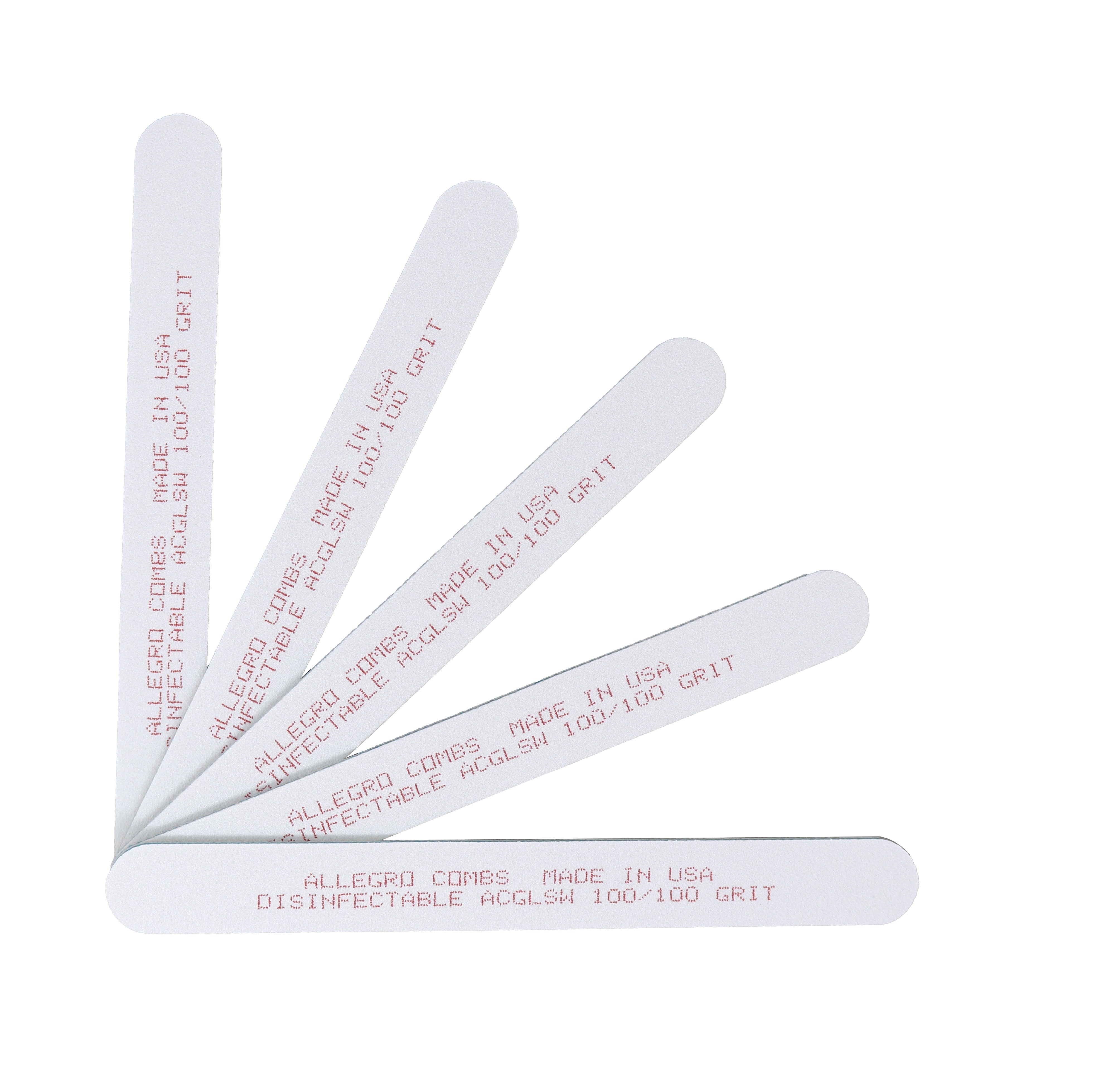 Allegro Cushioned Nail Files Set - 5 Pack with 080/100/180/240 Grits for Smooth & Gentle Manicure - Perfect for Home, Salon & Travel Nail Care