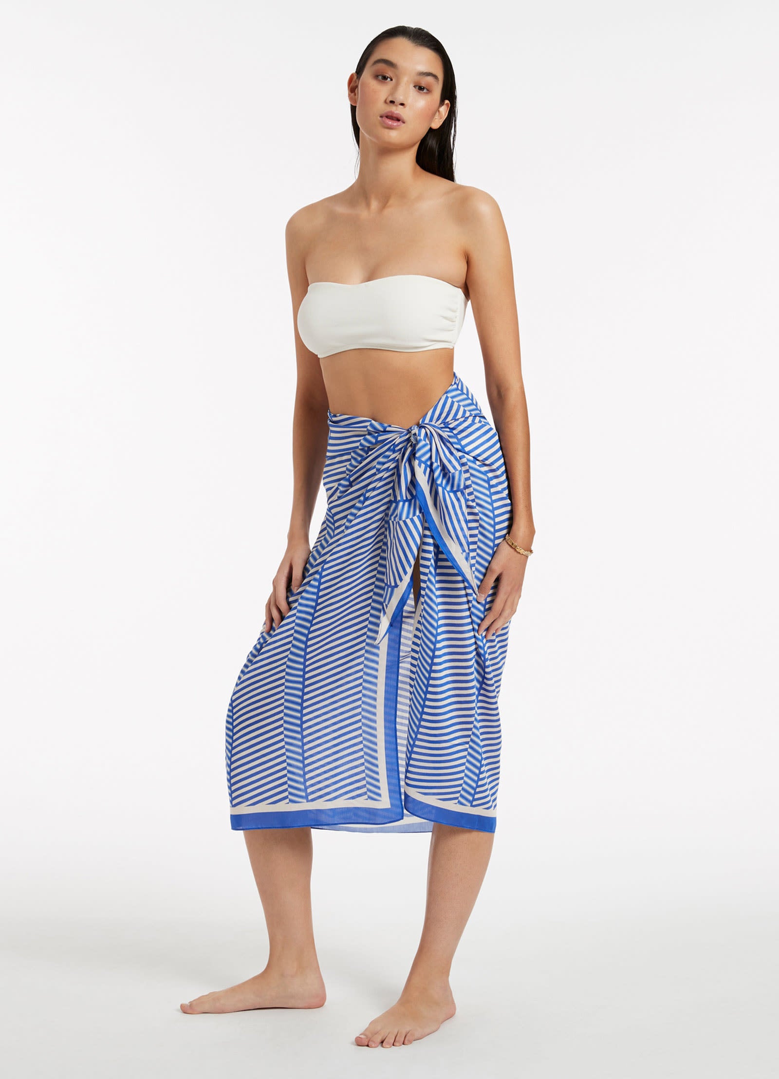 Amoudi Sarong - Premium Sapphire Blue Beach Wrap for Women - Perfect for Beach, Pool, and Vacation Wear