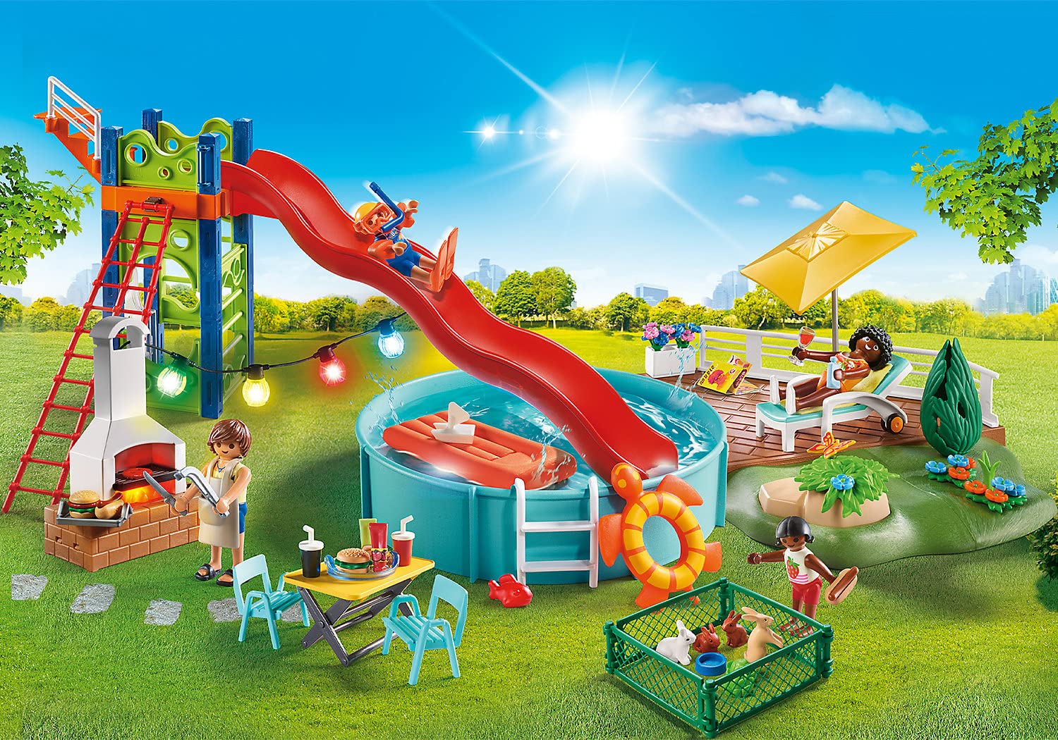Playmobil Pool Party Set - Fun Water Play Toy for Kids with Accessories - Perfect for Summer Backyard, Beach & Poolside Playtime