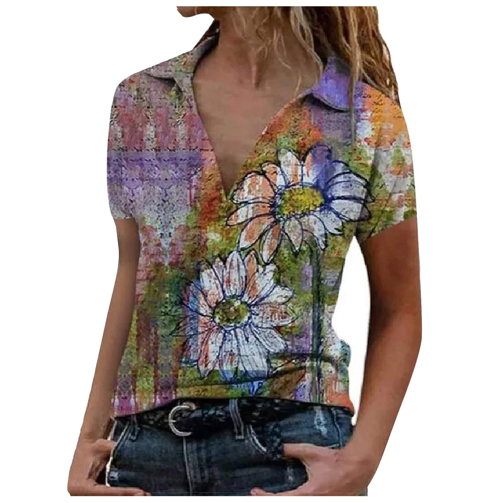 Women's Summer Tops - Short Sleeve Tunic, Strappy Cold Shoulder Blouses & Tank Tops for Casual Wear, Beach Outfits and Vacation Style