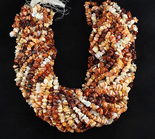 Natural Fire Opal Uncut Chips Beads - 36 Inch Strand for Jewelry Making, DIY Crafts, and Healing Crystals | Perfect for Necklaces, Bracelets, and Meditation Accessories
