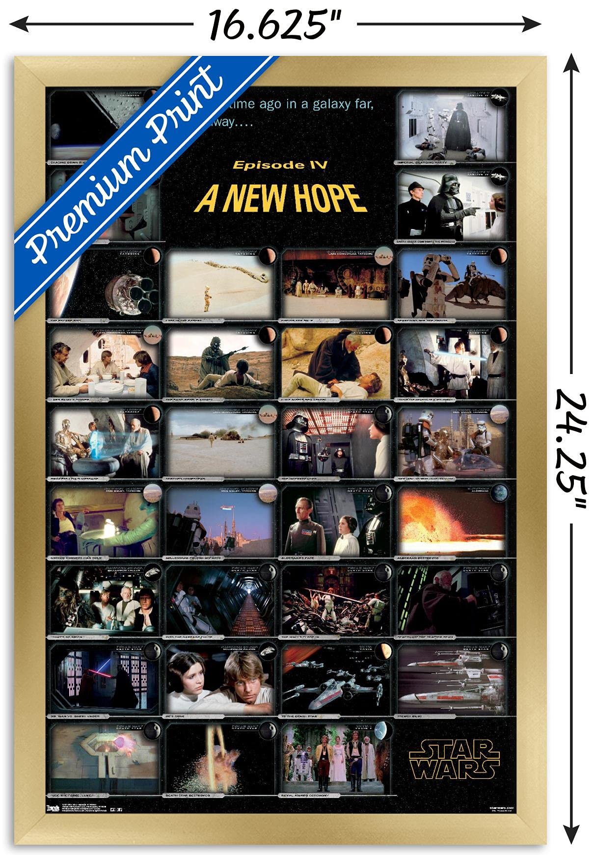 Star Wars: A New Hope Movie Poster - 14.725