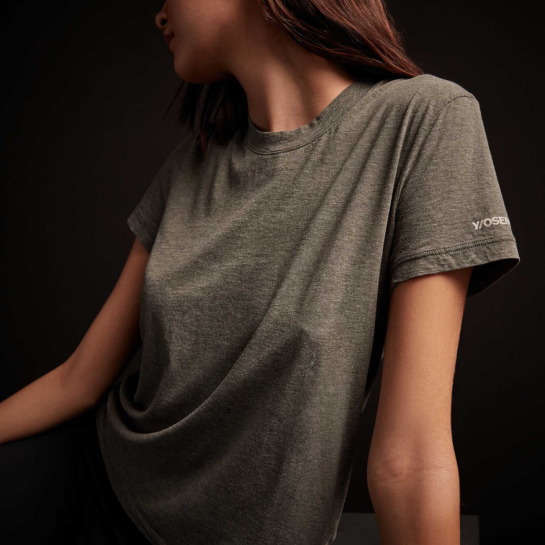 Melange Jersey Tee - Soft Cotton Blend T-Shirt for Women | Casual Everyday Wear & Layering Essential