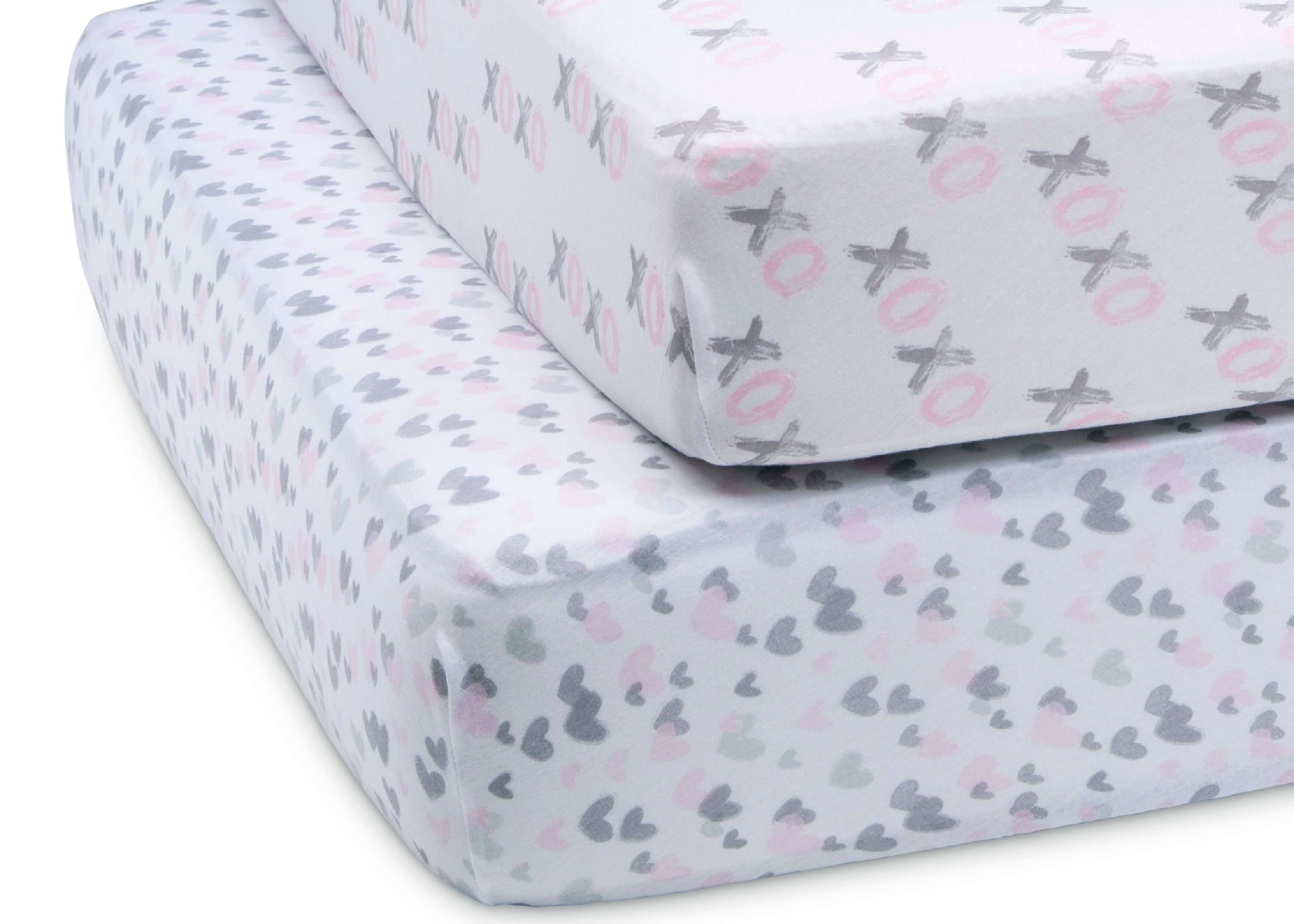 Hearts N Kisses Fitted Crib Sheets 2 Pack - Soft Baby Crib Bedding Set for Nursery, Toddler & Infant - Perfect for Daycare, Home Nursery & Gift