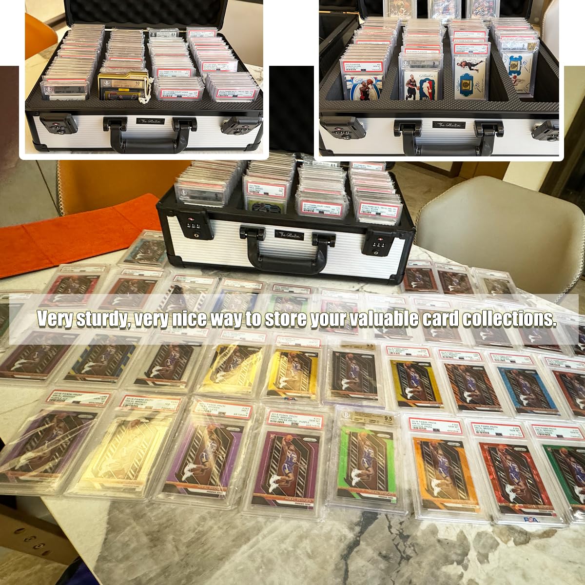Upgraded TSA Lock Graded Card Storage Box - Secure Baseball & Sports Trading Card Holder Case - Compatible with PSA, BGS, CSG, FGS Card Cases - Perfect for Collectors, Travel & Display