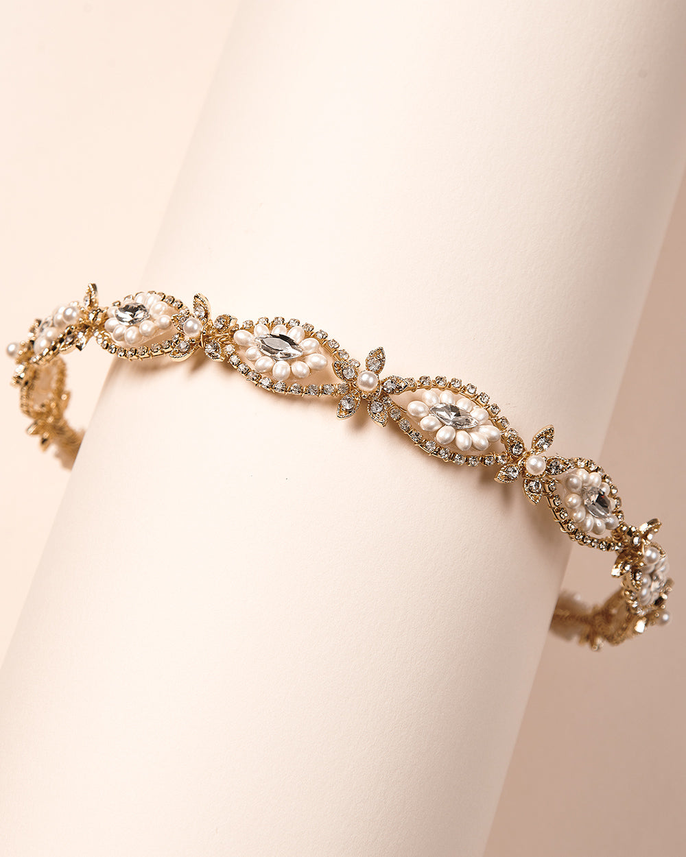 Davina Pearl Headband for Women - Elegant Crystal Rhinestone Hair Accessories for Weddings, Parties & Special Occasions