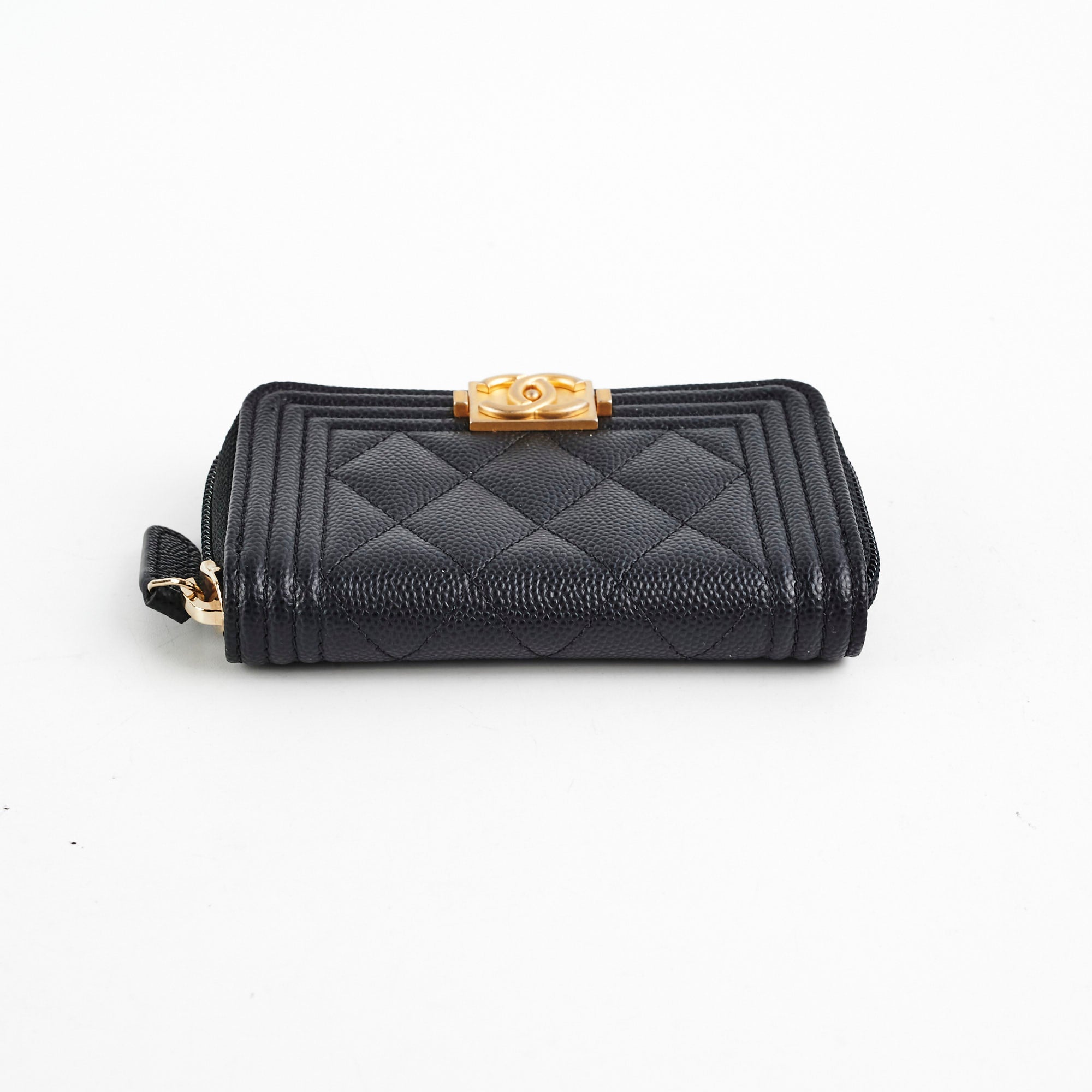 Chanel Boy Zippy Cardholder in Black - Luxury Leather Wallet for Credit Cards & Cash - Perfect for Everyday Use, Travel & Gifts
