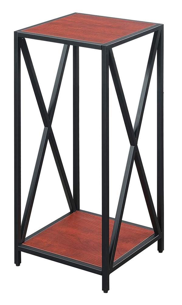 Cherry & Black Wooden Plant Stand - Indoor & Outdoor Decorative Shelf for Plants, Flowers, Pots - Perfect for Living Room, Patio, Garden Decor