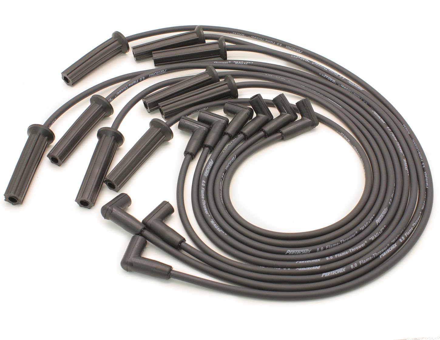 Pertronix 808216 Flame-Thrower Black 8mm 8-Cylinder Spark Plug Wires - High Performance Ignition Wires for Classic Cars & Hot Rods (Fits Ford, Chevy, GM Vehicles) - Ideal for Racing, Engine Upgrades & Restorations