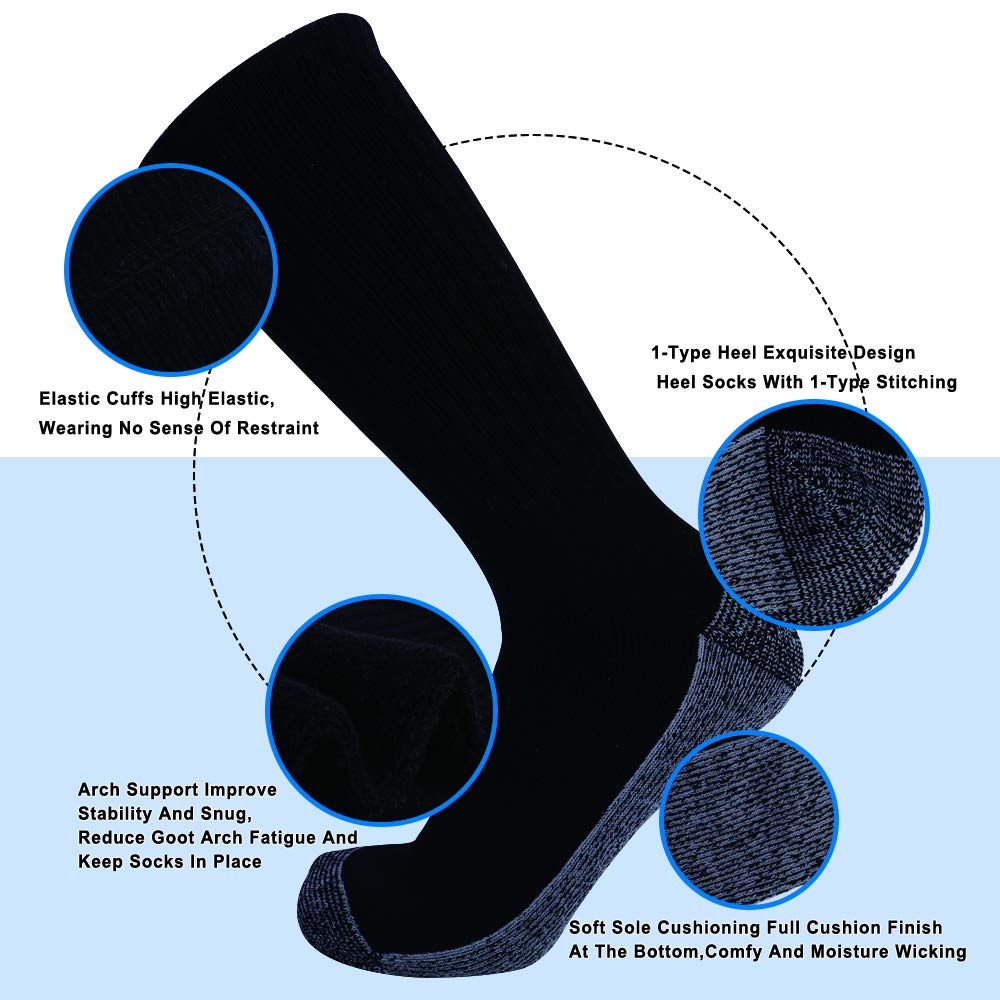 EnerWear 10-Pack Unisex Moisture-Wicking Cotton Crew Socks for Men & Women - Perfect for Running, Hiking & Everyday Comfort