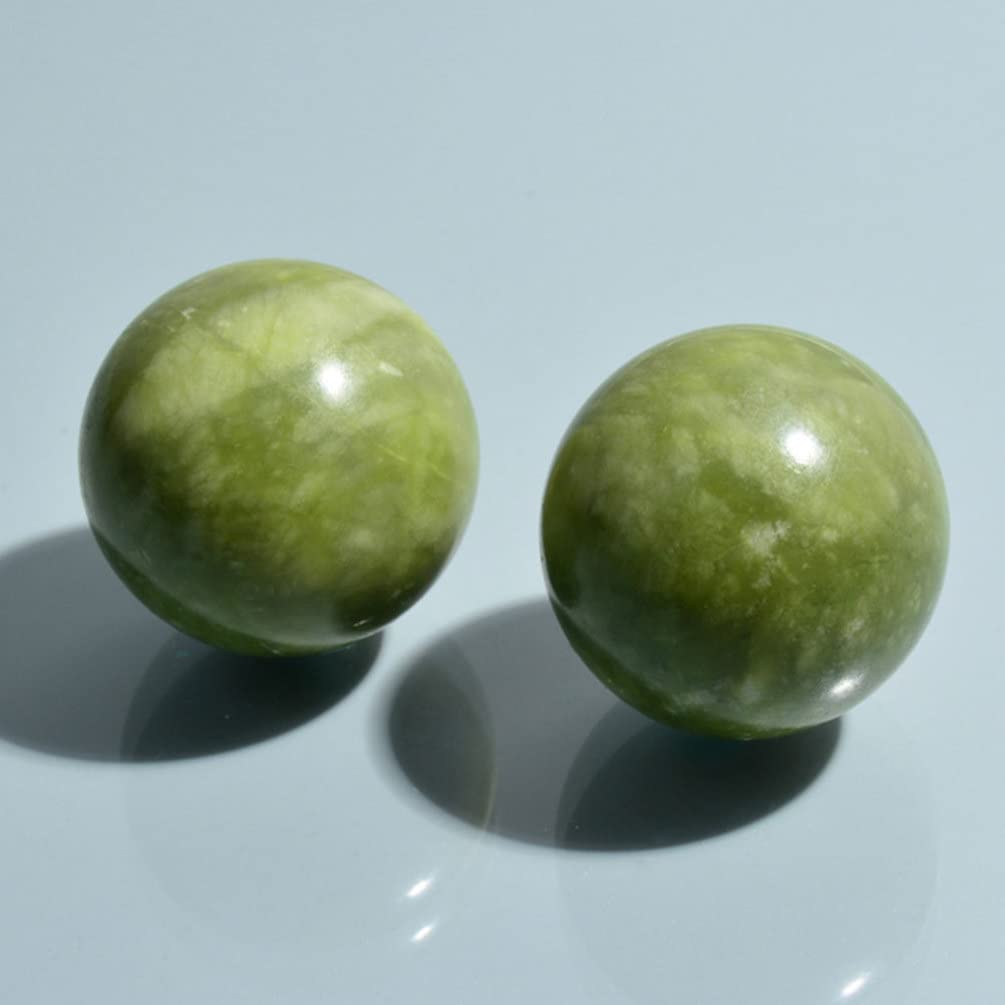 Premium 2-Piece Chinese Baoding Balls - Jade Health Exercise & Massage Hand Balls for Stress Relief, Finger Strength, and Meditation - Perfect for Home, Office, Travel & Outdoor Use