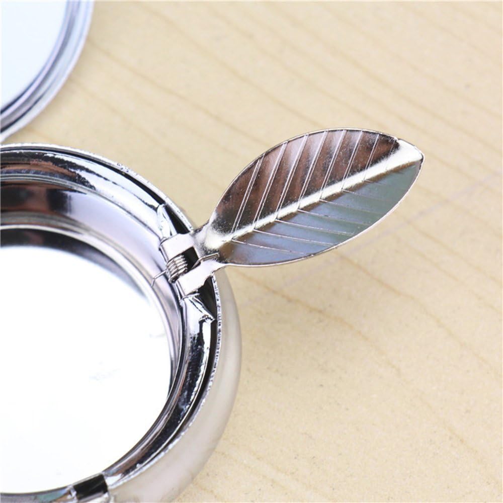 2-Pack Portable Pocket Ashtray & Car Cigarette Ashtray - Mini Stainless Steel Keychain Ashtray with Snuffer - Compact Travel Ash Holder for Outdoor, Camping, Hiking and Road Trips (Colorful Patterns)