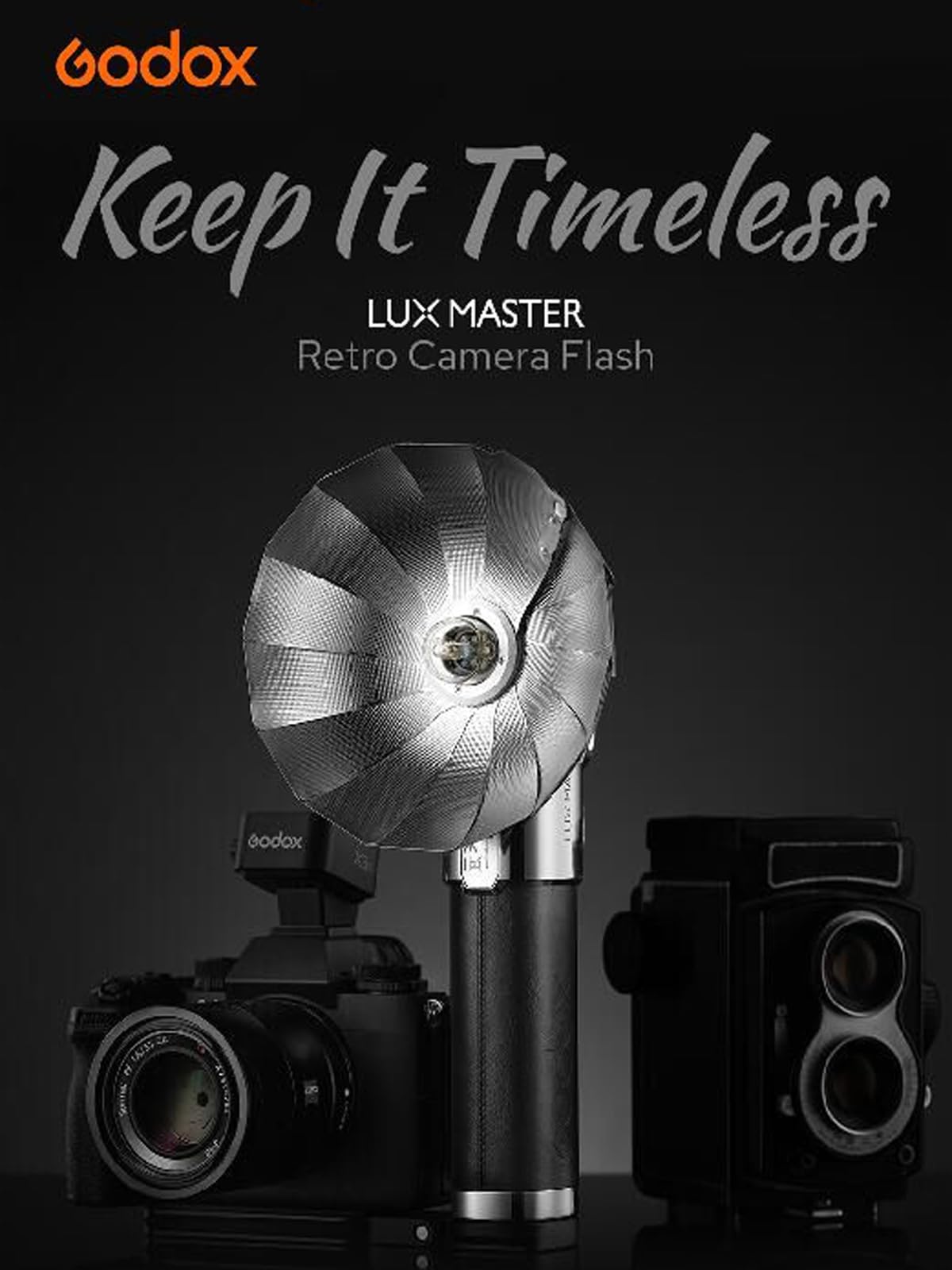 Godox Lux Master Retro TTL HSS Camera Flash with Touch Screen | Wireless Sync & Built-in Battery | 2.4G Wireless X System for Sony Nikon Canon Fuji Leica Sigma Panasonic | Perfect for Portrait, Wedding & Studio Photography