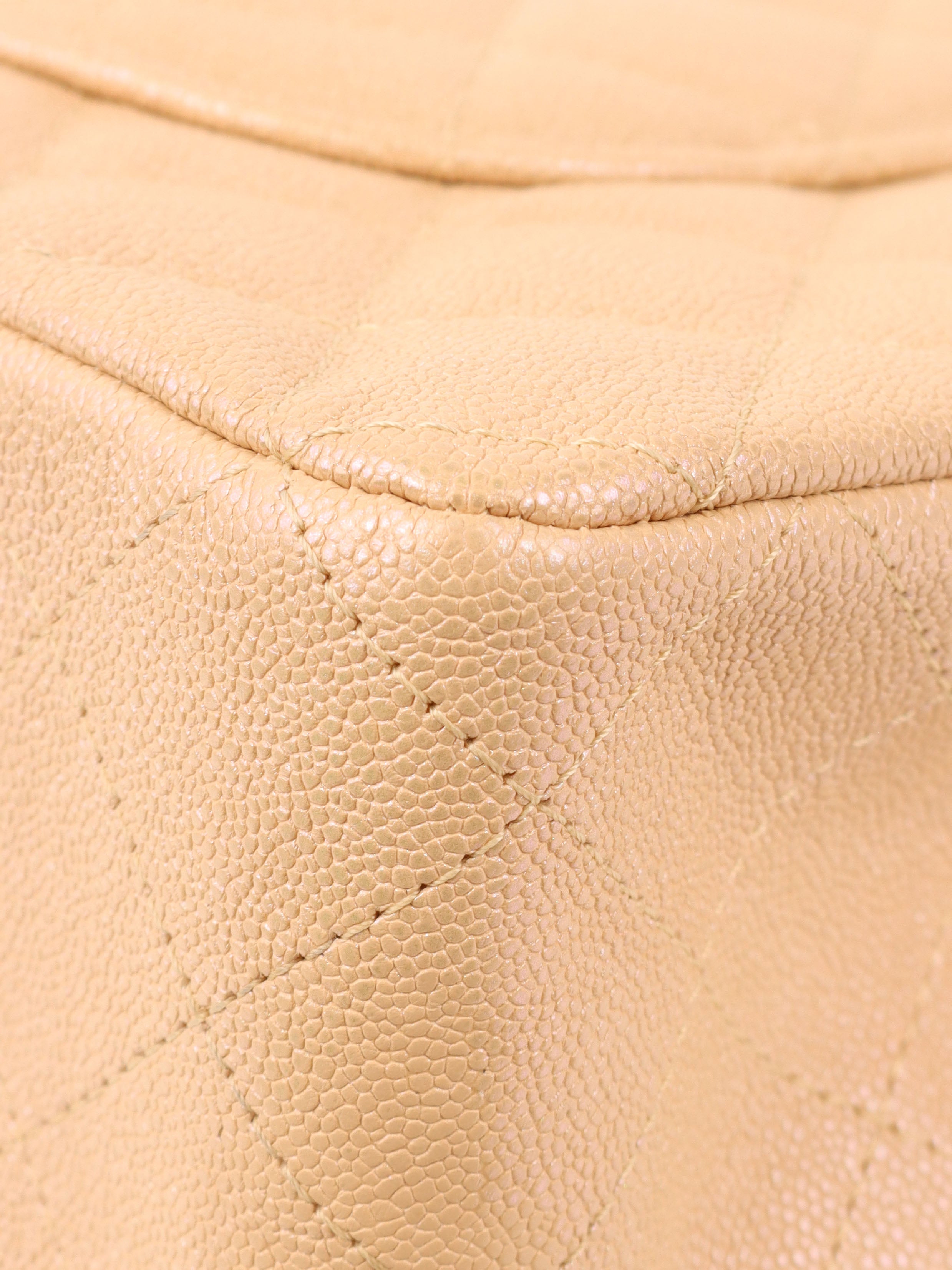 Chanel Iridescent Beige Caviar Medium Double Classic Flap Bag with Light Gold Hardware - Luxury Shoulder Bag for Women, Perfect for Parties, Weddings & Special Occasions