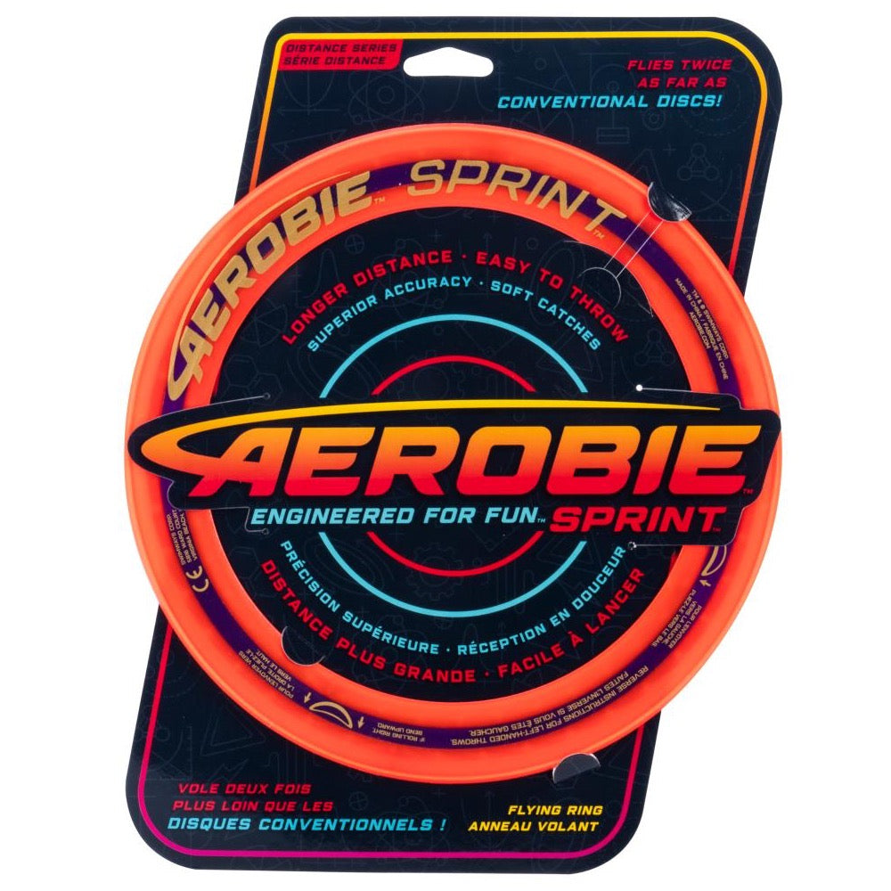 Aerobie Sprint Ring - 10 Inch Flying Disc for Outdoor Sports, Backyard Games, and Family Fun - High Performance Flying Toy for Kids and Adults