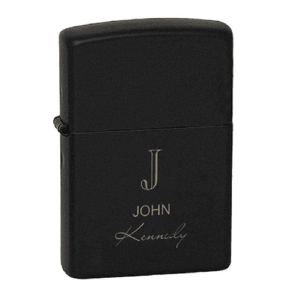 Personalized Full Name Monogram Black Matte Lighter - Custom Engraved Executive Gift for Men & Women - Perfect for Weddings, Corporate Events & Luxury Gifting