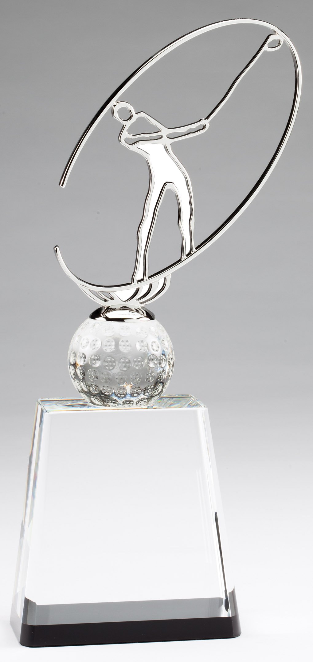 Premium Metal & Crystal Golf Trophy Award - Elegant Golfer Figure for Sports Tournaments & Championships - Perfect for Golf Competitions, Corporate Awards, and Office Decor