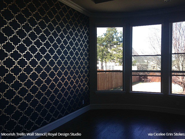 Moorish Trellis Wall Stencil - Reusable DIY Painting Template for Home Decor, Geometric Wall Art, Furniture Makeover - Perfect for Bedroom, Living Room, Nursery & Accent Walls