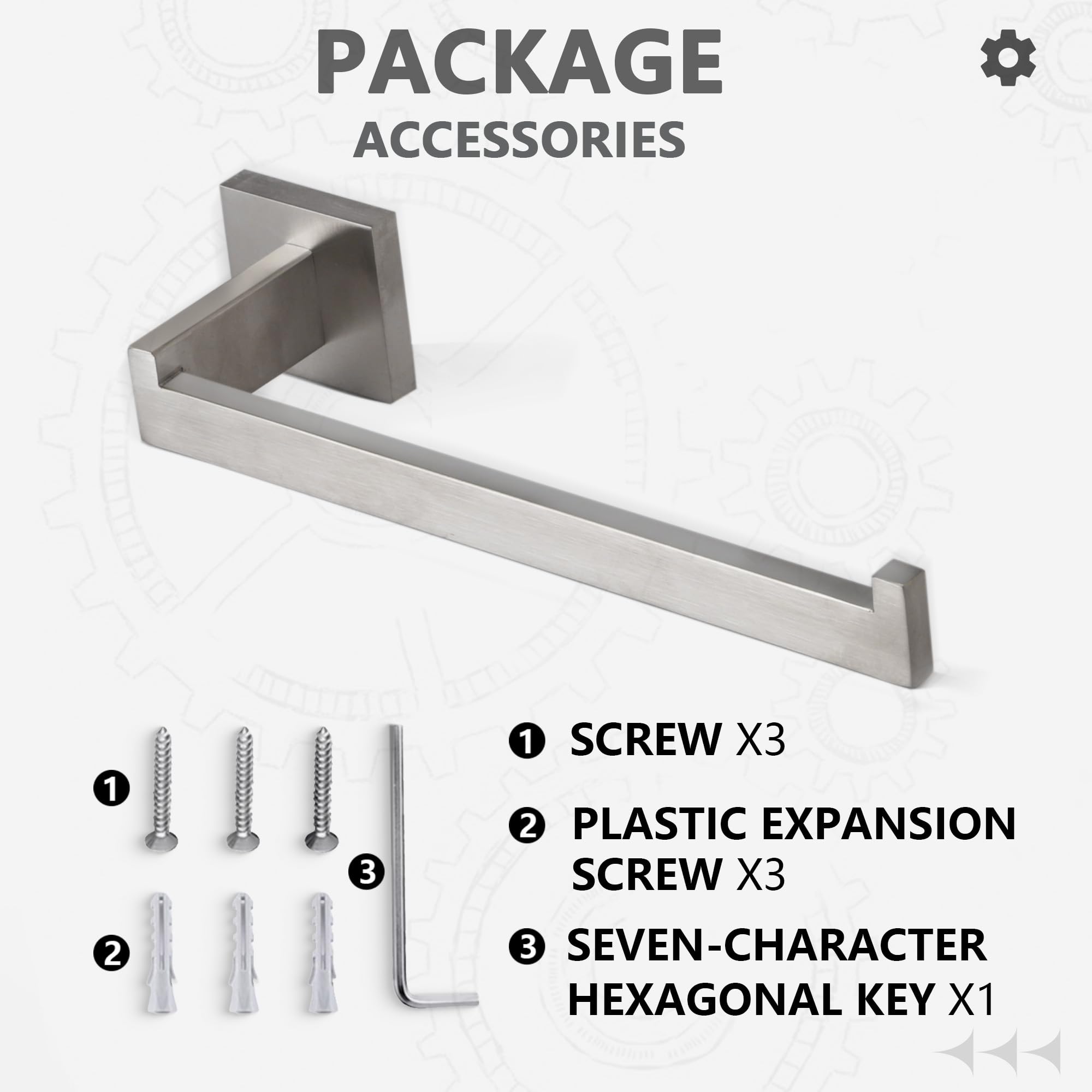 10 Inch Brushed Nickel Hand Towel Bar - Right Side Square Towel Ring for Kitchen & Bathroom Wall Mount | Stainless Steel Modern Towel Rack Hanger (A8806BN) | Perfect for Small Spaces, Guest Bathrooms & Spa-Style Decor
