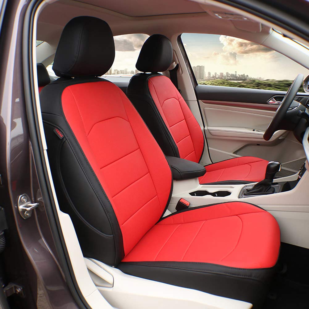 Premium Custom Fit KIA Sportage Car Seat Covers (2017-2022) - Black Leatherette with Red Piping - Perfect for Road Trips & Daily Commutes