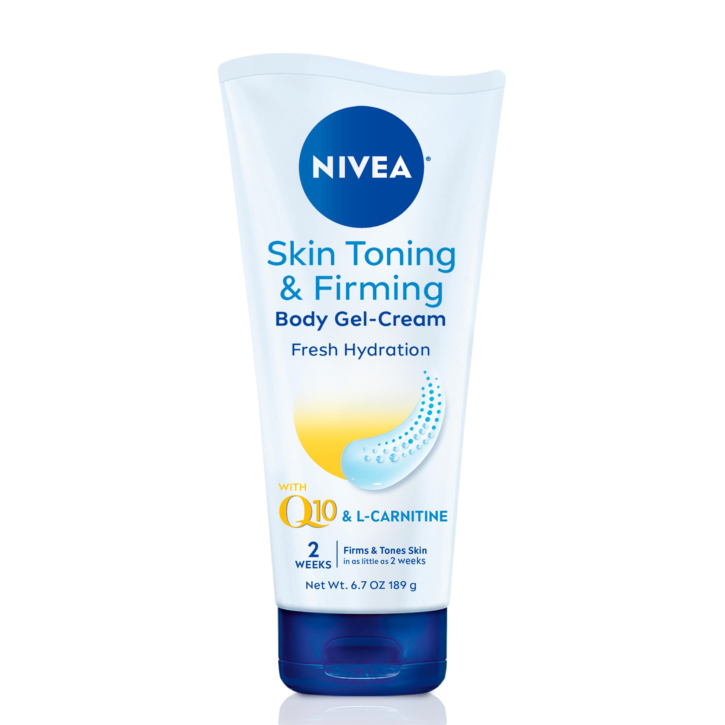 NIVEA Skin Firming & Toning Body Gel Cream with Q10 | Hydrating & Moisturizing Firming Lotion | 6.7 Oz Tube | For Smooth, Youthful-Looking Skin | Perfect for Daily Body Care Routine