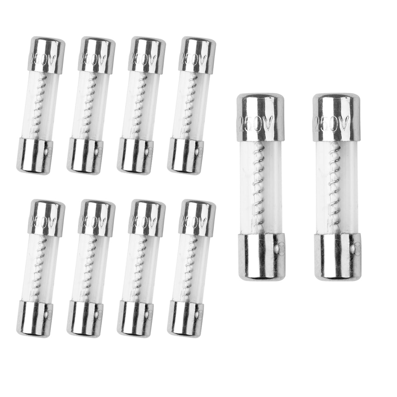 10Pcs 5A Slow Blow Fuse 5Amp Time Delay Fuse T5AL250V 250V Slow Burn Glass Tube Fuse T5AL 5x20mm - Perfect for Electronics, Appliances, and Circuit Protection