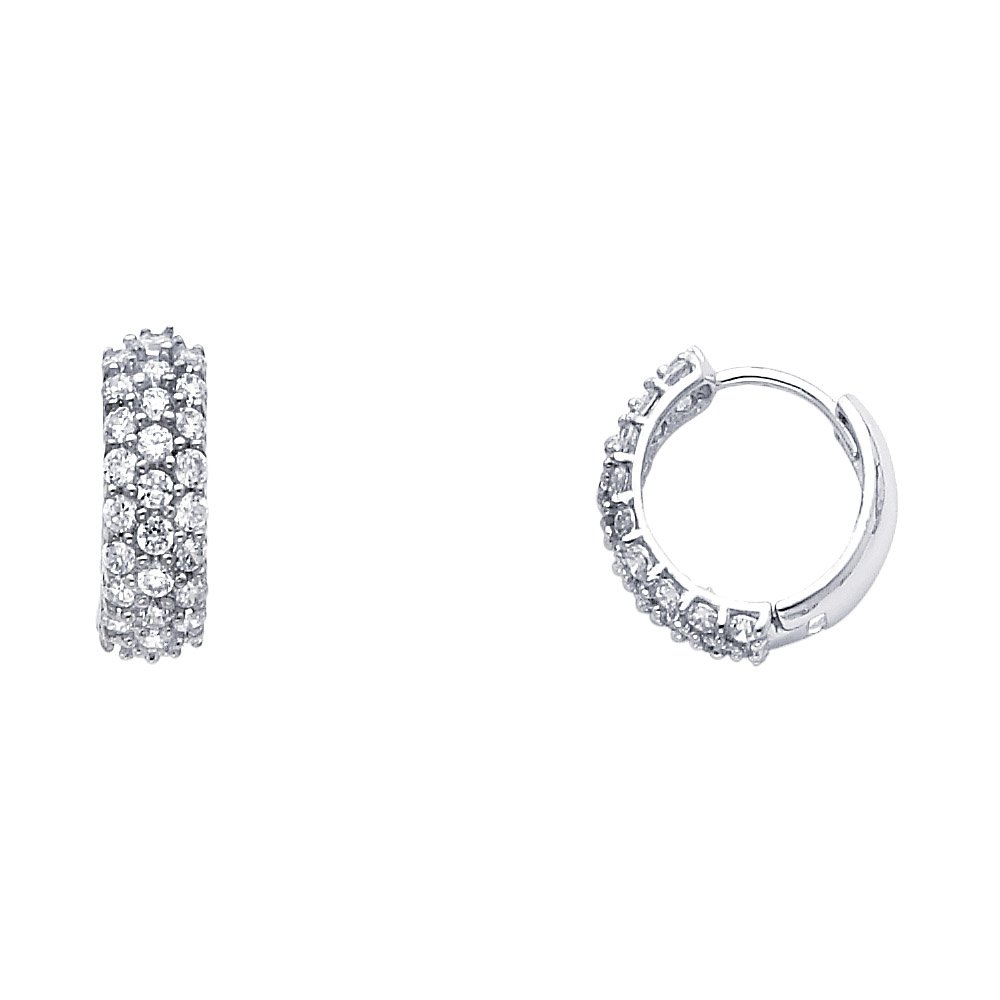 14K Yellow Gold Cubic Zirconia Huggie Hoop Earrings for Women - Endless Circle Design, Hypoallergenic & Tarnish-Free - Perfect for Everyday Wear, Date Nights & Special Occasions