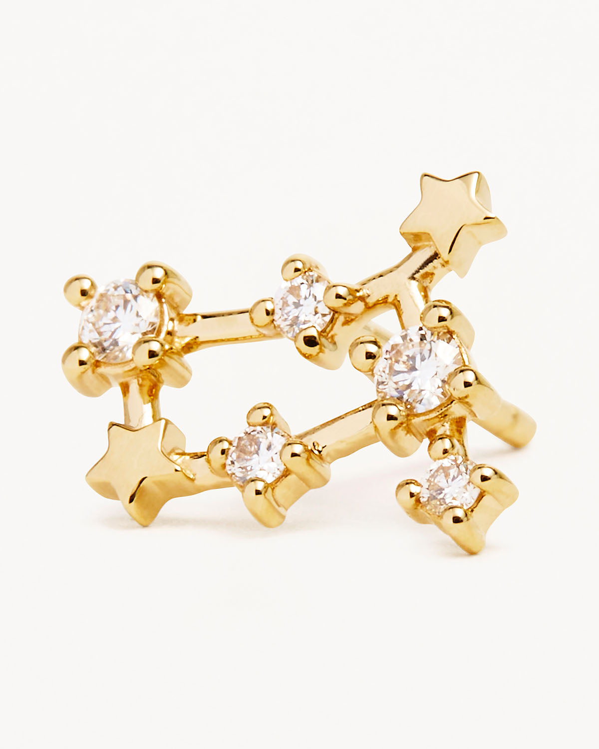 14K Solid Gold Starry Night Zodiac Constellation Diamond Stud Earrings for Gemini - Perfect Gift for Birthdays, Anniversaries & Special Occasions