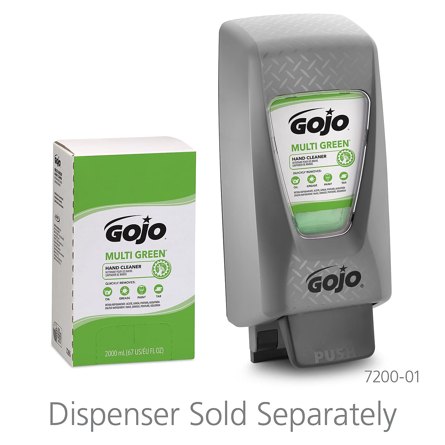 GOJO 7265 Multi Green Hand Cleaner Refill - 2000mL (4/Carton) | Citrus Scented Industrial Hand Soap for Garages, Workshops & Healthcare Facilities