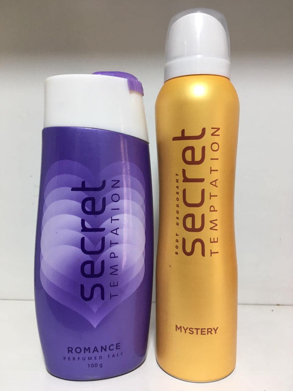 Secrett Temptation Romance Talcum Powder 100g & Mystery Deodorant 150ml Set for Women - 2 Pack | Fresh & Fragrant Body Care for Daily Use, Gym, and Special Occasions
