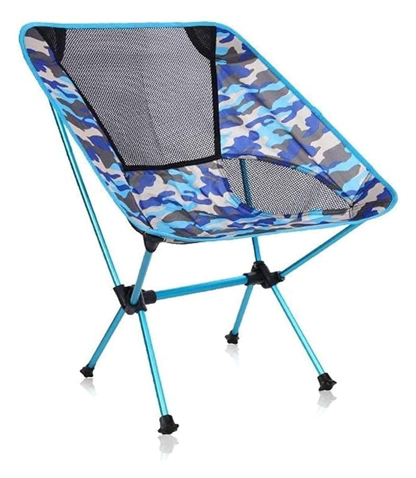 **ZHJ Portable Folding Camping Chair - Lightweight Aluminum Alloy Frame with Oxford Fabric for Outdoor Picnics, Fishing, Beach & Backyard Relaxation (Color: Blue)**