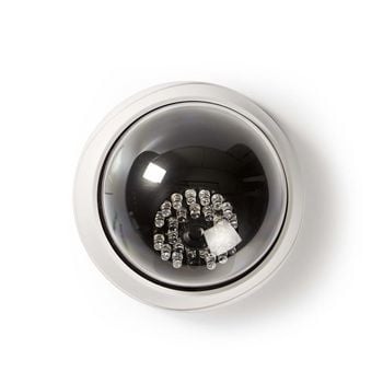 Outdoor Dummy Security Camera Dome IP44 White - Fake Surveillance Camera for Home & Business Security