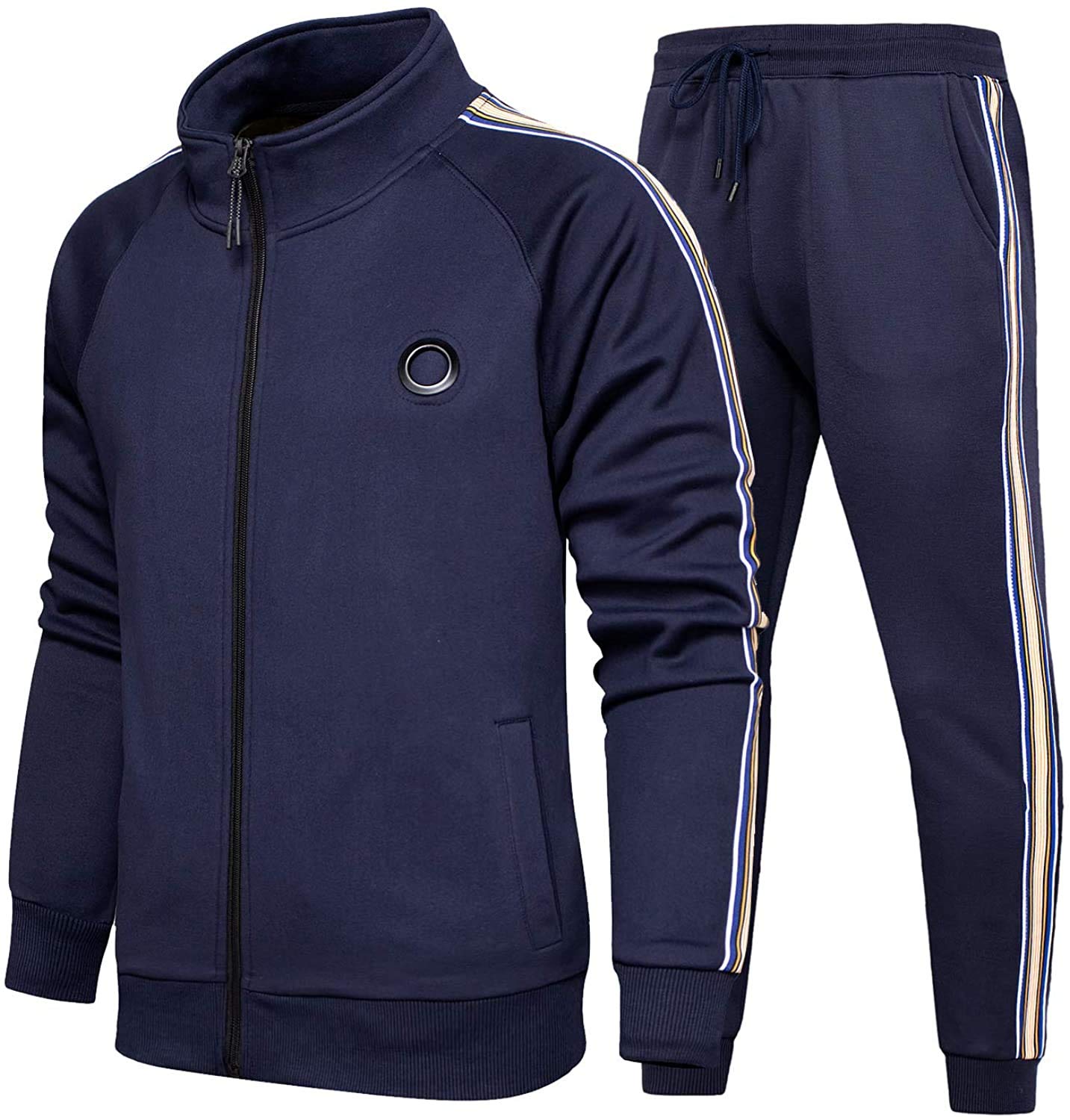 Men's Athletic Running Tracksuit Set - Lightweight Full Zip Jogging Sweat Suit for Gym & Outdoor Workouts | Breathable Comfort for Running, Training & Casual Wear