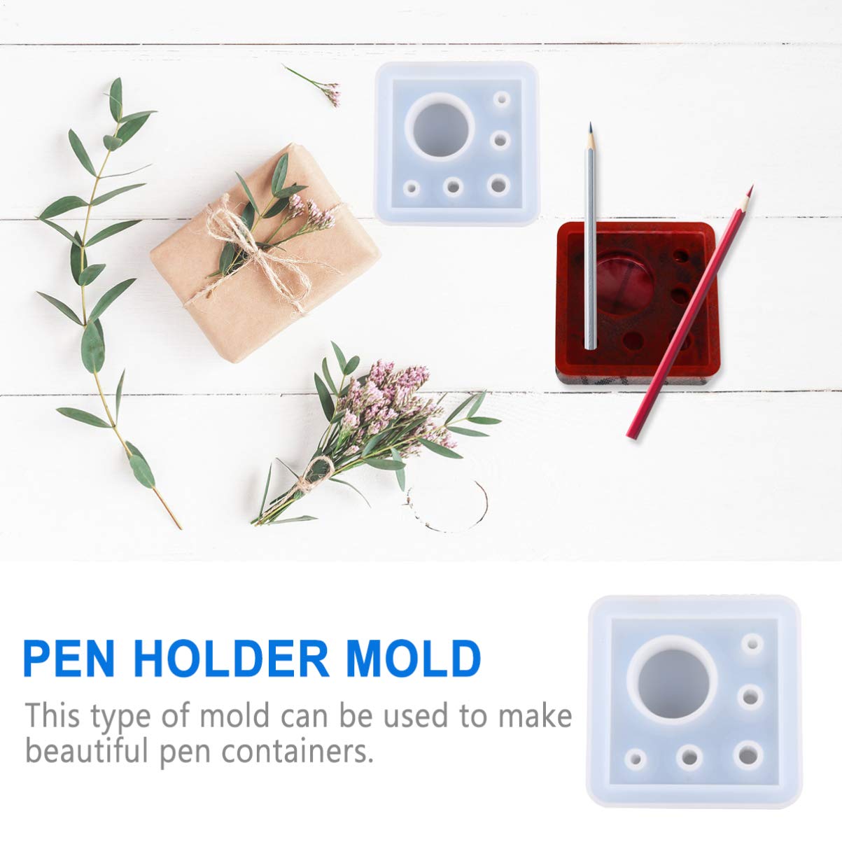 1pc DIY Silicone Pen Holder Mold - Pencil Holder Mold for Crafting, DIY Tools, and Pen Containers - Perfect for Office, School, and Home Organization