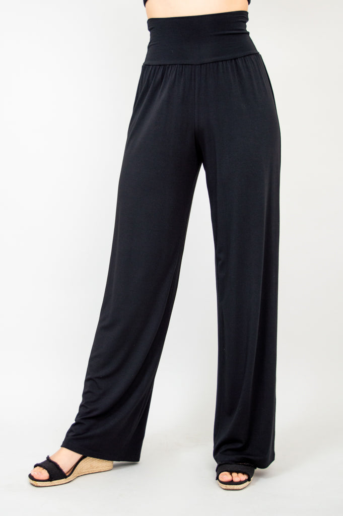 Gaylene Women's Black Bamboo Pants - Soft & Comfortable Stretchy Yoga Pants for Workout, Lounge & Everyday Wear