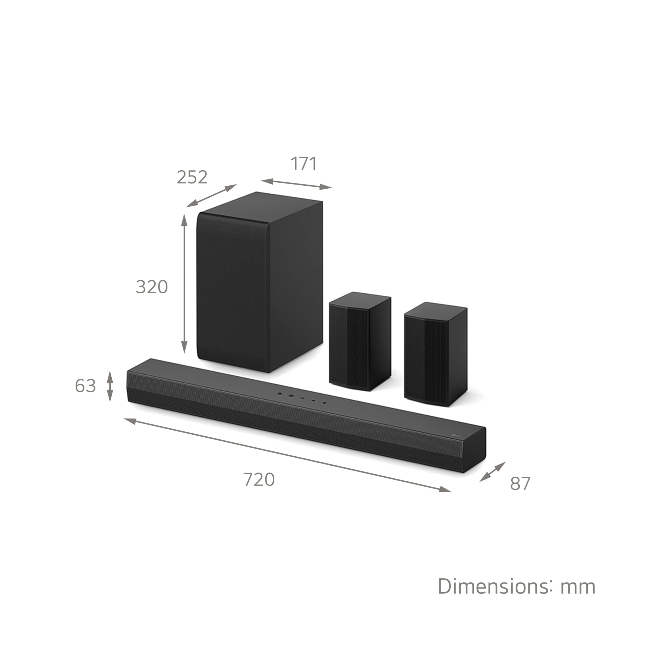 LG US40TR 4.1 Channel Bluetooth Soundbar with Wireless Subwoofer - Immersive Surround Sound for Home Theater, Gaming & Movie Nights