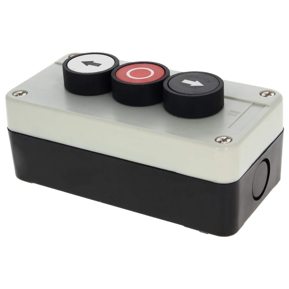 Fielect Momentary Push Button Switch - NO Black, NC Red, NO White (1pc) - Perfect for Industrial Control Panels, DIY Electronics, and Machinery Applications
