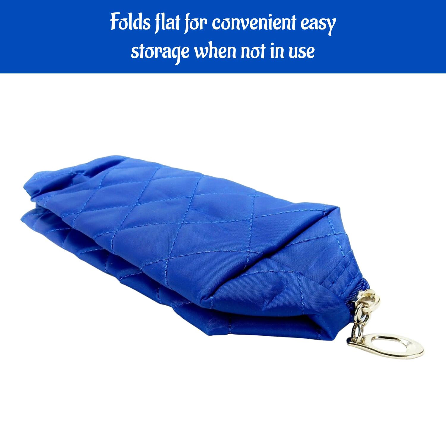 Kingsley Quilted Makeup Bag Set of 2 - Waterproof Travel Cosmetic Organizer with Zipper - Multi-Purpose Storage Pouch for Toiletries, Jewelry & Essentials - Perfect for Travel, Gym & Daily Use - Blue