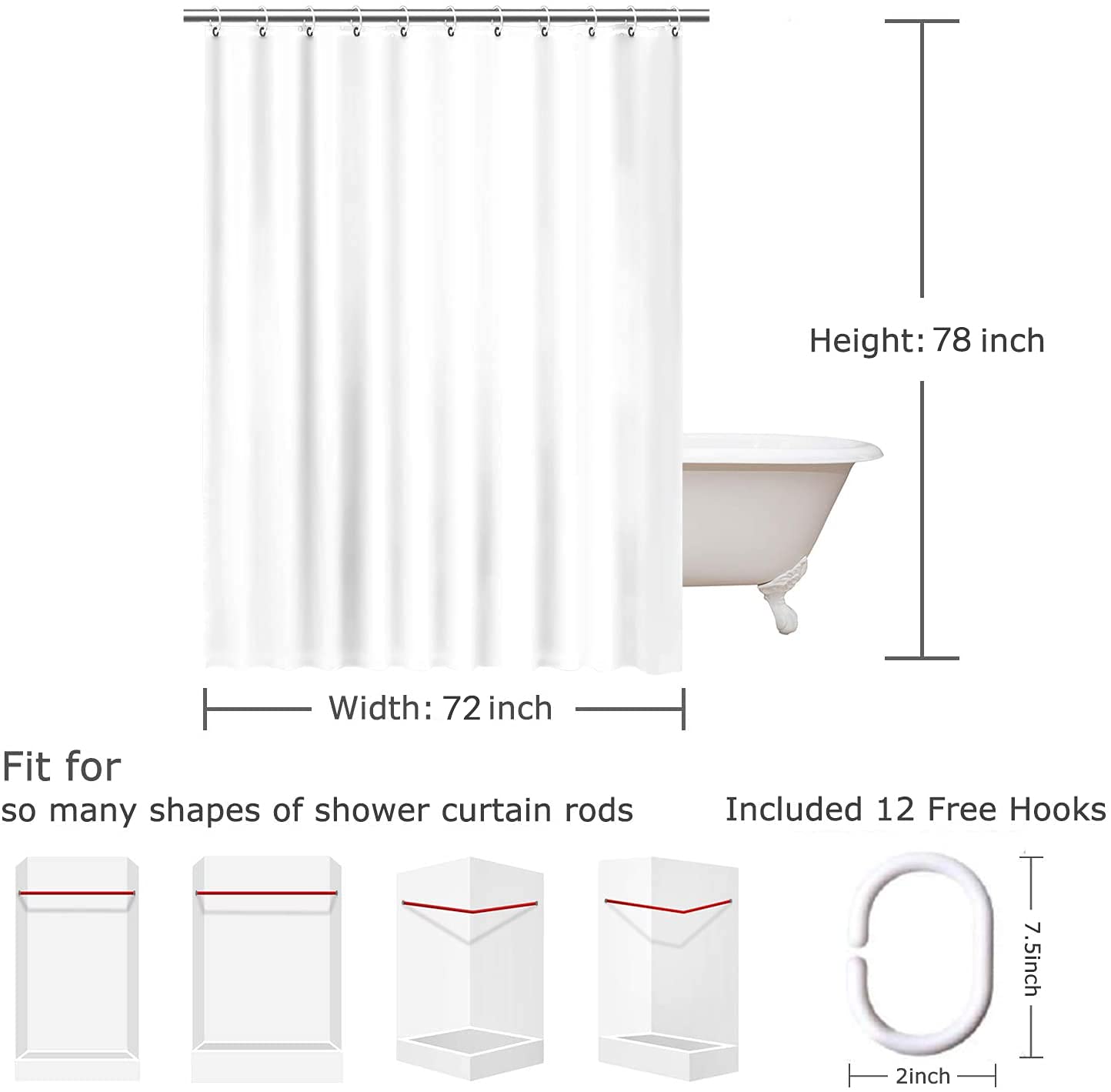 Waterproof Fabric Shower Curtain with Yellow Silhouette Birds & Tree Design - 72 x 78 Inches Bathroom Decor for Nature Lovers | Perfect for Modern, Farmhouse or Bohemian Style Bathrooms