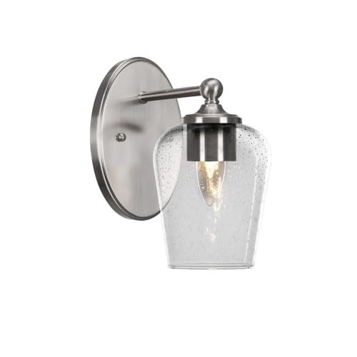Brushed Nickel Capri 1 Light Wall Sconce - Modern Bathroom Vanity Light Fixture (5911-BN-210) | Perfect for Bedroom, Hallway & Entryway Lighting