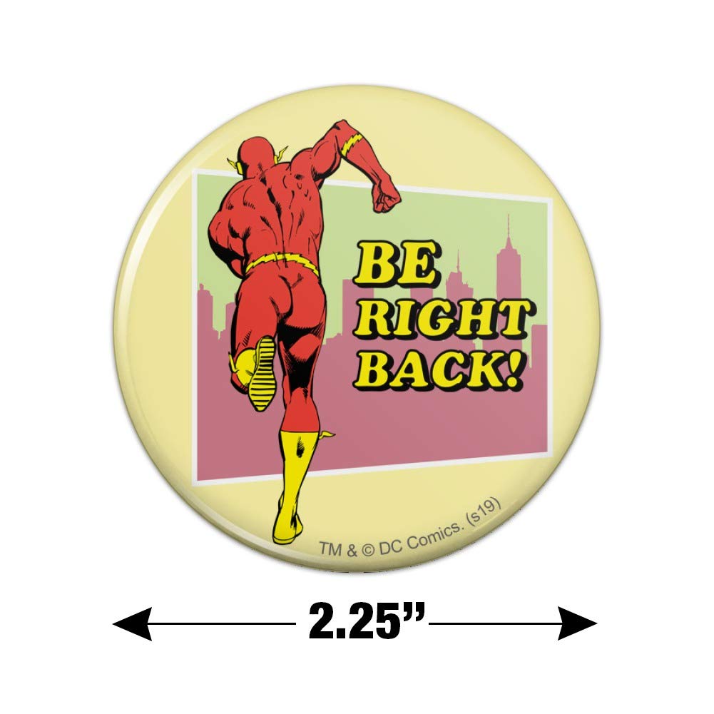 Funny 'Be Right Back' Fridge Magnet - The Flash Superhero Theme - Perfect for Kitchen, Office, or Dorm Room Decor