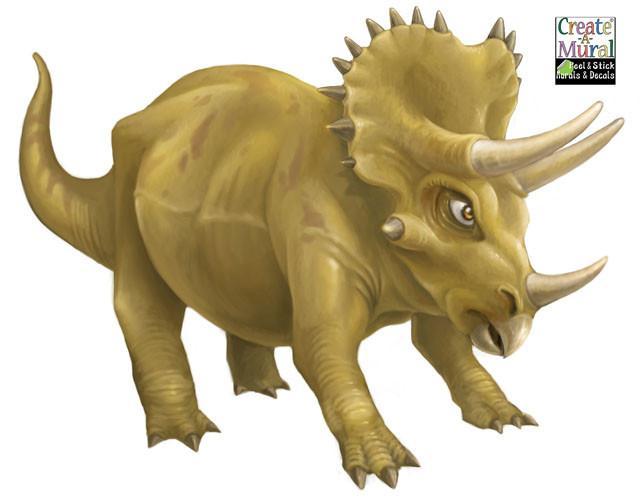 Triceratops Giant Dinosaur Wall Decal Sticker - Removable Vinyl Mural for Kids' Bedroom, Nursery, Classroom & Playroom Decor