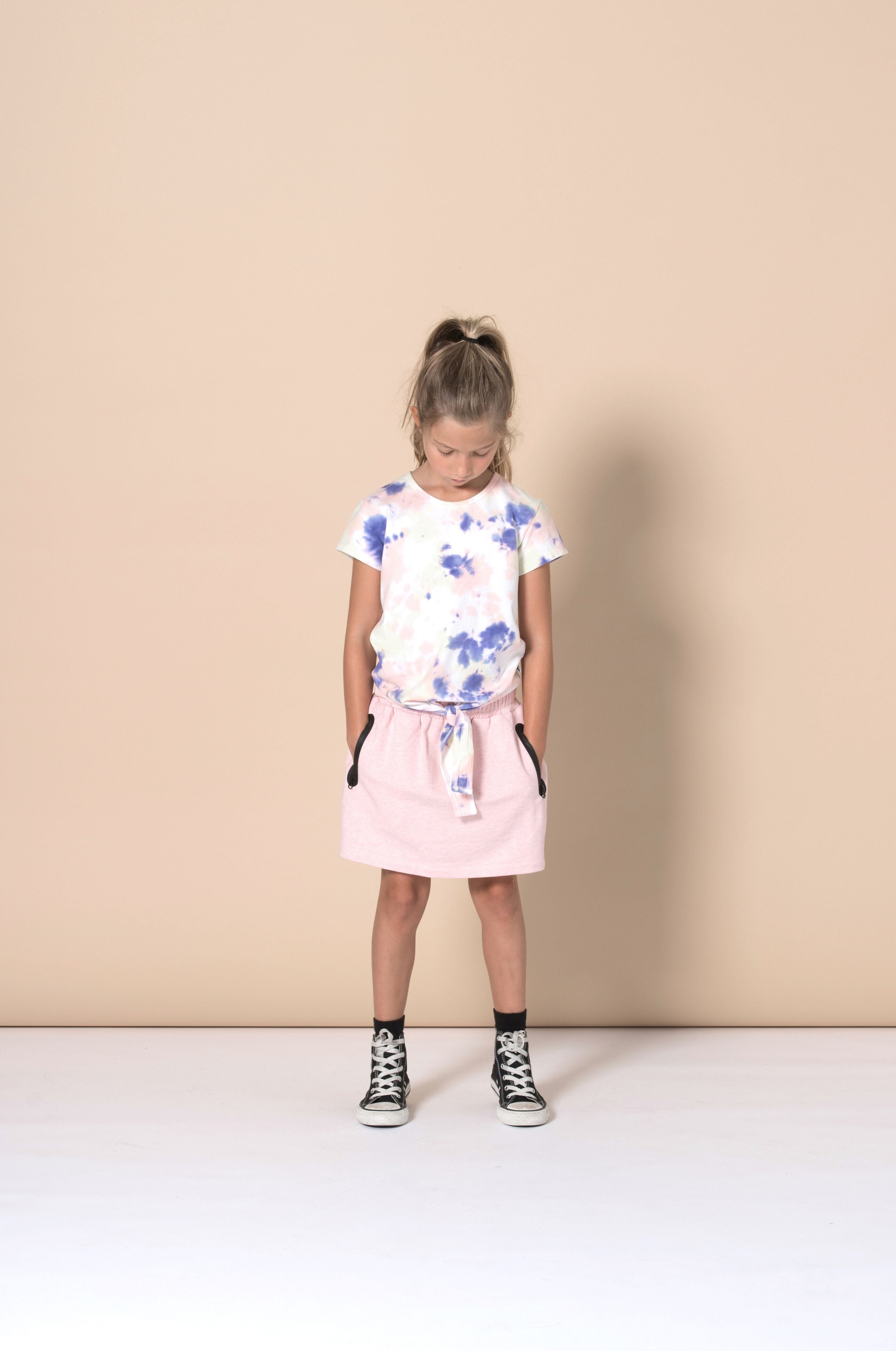 Minti Zippy Skirt for Women - Soft Pink Marle Stretchy High Waist Mini Skirt | Perfect for Casual Wear, Date Night & Summer Outfits