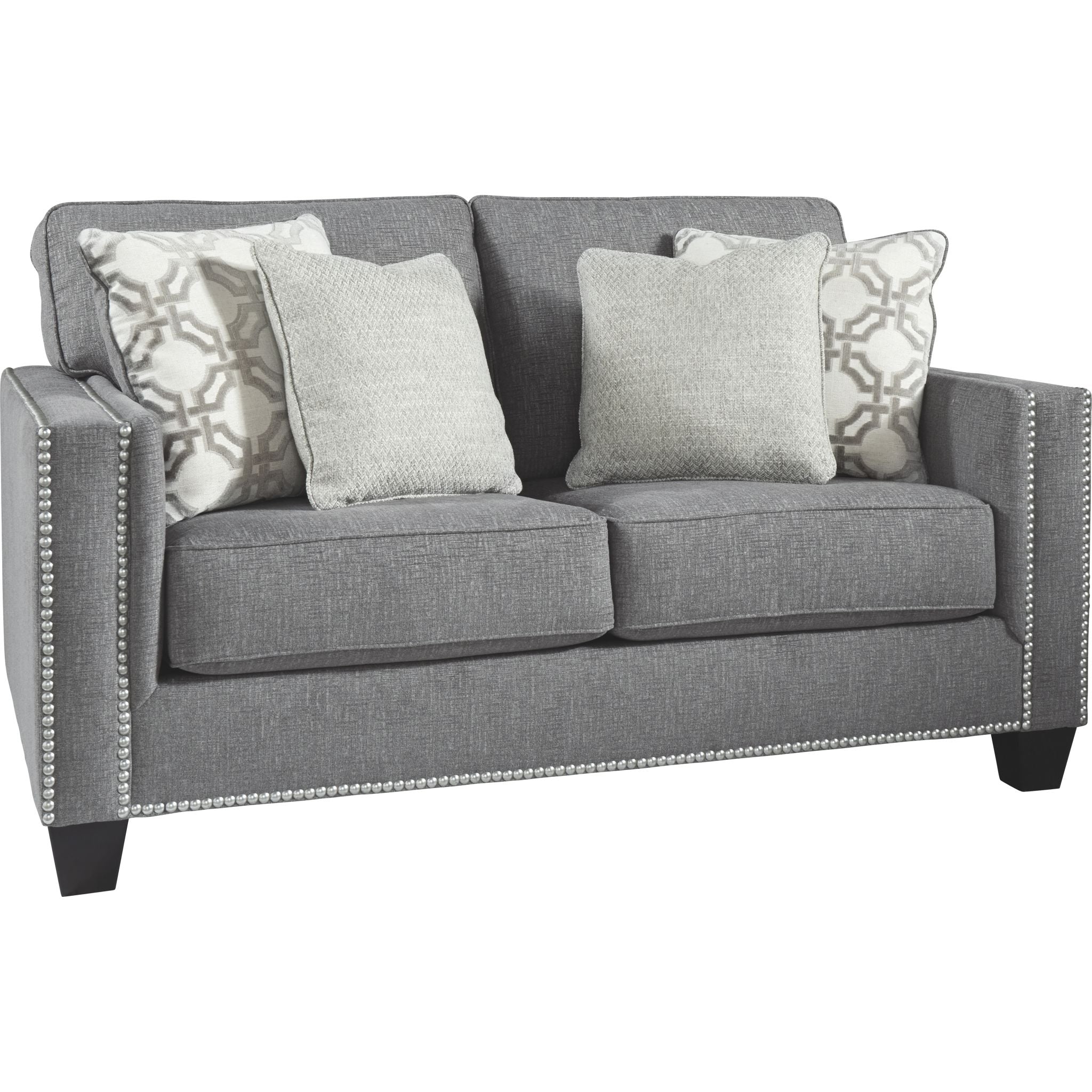 Barrali Loveseat Sofa - Modern 2-Seater Couch with Comfortable Cushions in Soft Gray (Fog) - Perfect for Living Room, Apartment, or Small Space Decor