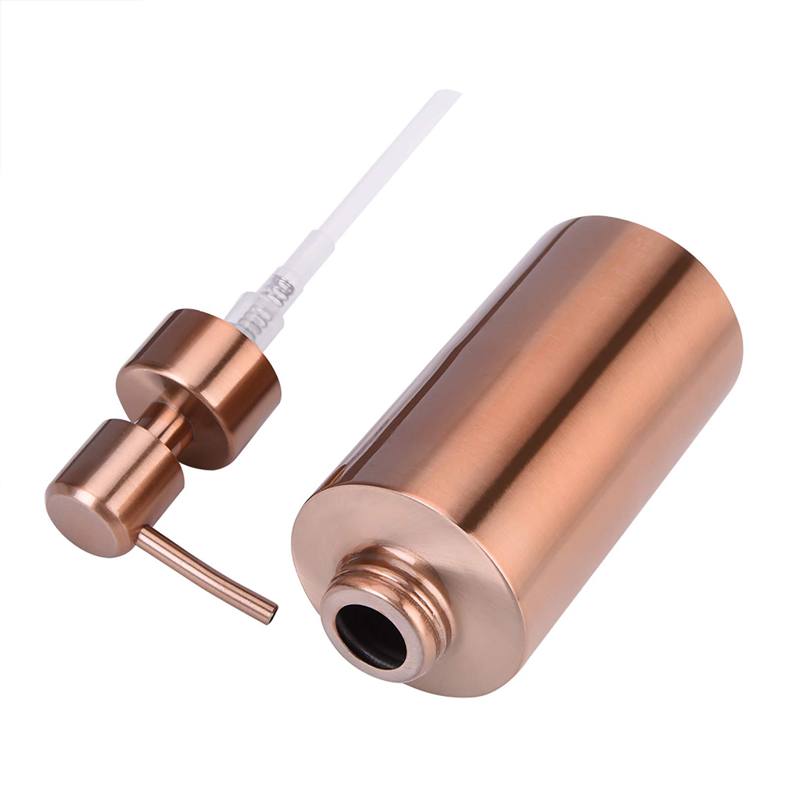 Nikou 250ml Stainless Steel Soap Dispenser - Elegant Rose Gold Hand Pump for Kitchen, Bathroom & Countertop | Perfect for Liquid Soap, Lotion & Hand Sanitizer | Modern Home & Office Decor