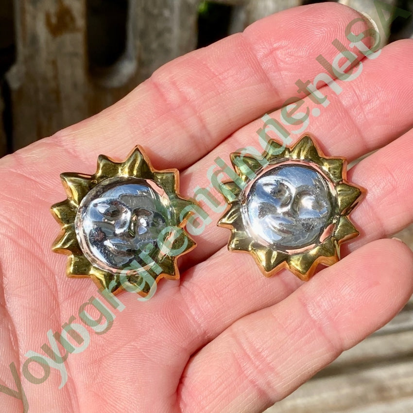 Authentic Mexican Sterling Silver & Brass Sun Pierced Earrings – Handmade Boho Jewelry for Women, Gift for Her | Perfect for Festivals, Parties & Everyday Wear