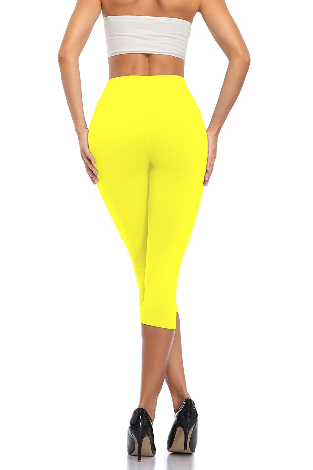 Women's High Waisted Capri Leggings - Plus Size Tummy Control Yoga Pants for Workout, Jogging & Lounge Wear | Stretchy Comfortable Activewear for Gym, Running & Everyday Use